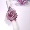 Λαμπάδα λευκή με ροζ λουλούδι
