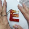 Χειροποίητο Μπρελόκ από Υγρό Γυαλί σε Κόκκινο με Φύλλα Χρυσού – Μονόγραμμα | CHRISARTI