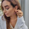 Σκουλαρίκια ατσάλινα κρεμαστά δάκρυ μικρά με αληθινά λουλούδια και φύλλα - διάφορα σχέδια | Blossom Jewelry Collection