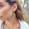 Σκουλαρίκια ατσάλινα κρεμαστά οβάλ μικρά με αληθινά λουλούδια και φύλλα - διάφορα σχέδια | Blossom Jewelry Collection