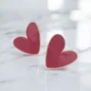 Ατσάλινα Σκουλαρίκια Καρδιά σε Κόκκινο & Χρυσό | Heartbeat Jewelry Collection | CHRISARTI