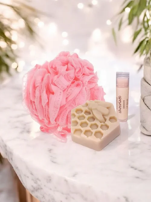 Honey Chocolate Bliss Set | Σετ με χειροποίητο lip balm & σαπούνι μαζί με σφουγγάρι| CHRISARTI