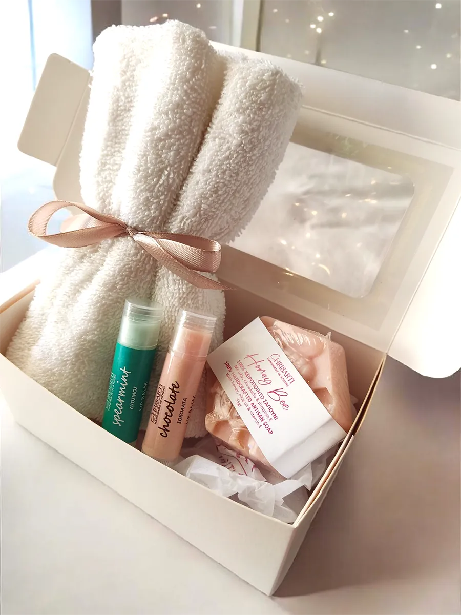Sweet Fresh Glow Set | 2 Lip Balms, Χειροποίητο Σαπούνι & Πετσέτα Προσώπου | CHRISARTI